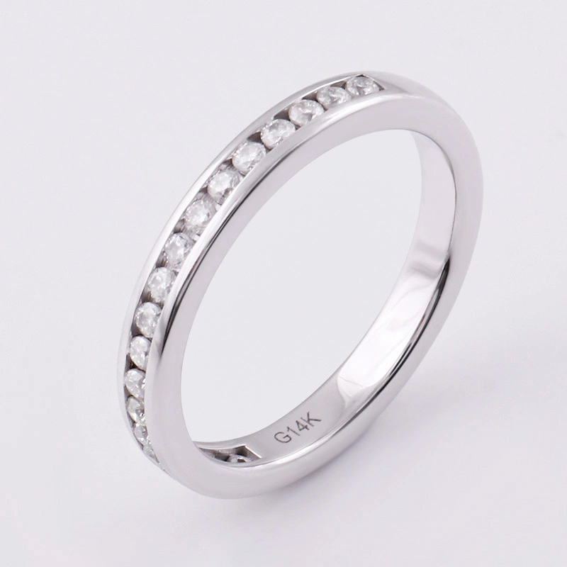 Moissanite Ring Band in 14K Elegant Rings Band with Moissanite Diamond for Wedding Couples Ring Set