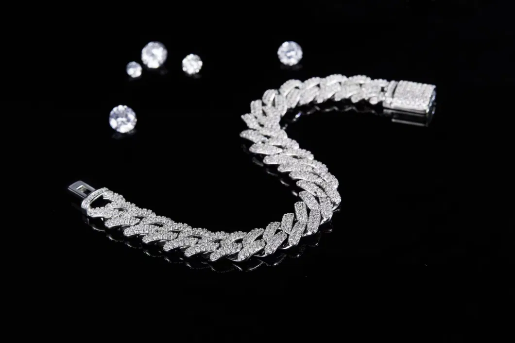 Custom Size Produce 18K Gold Moissanite Tennis Chain Bracelet 6mm/8mm