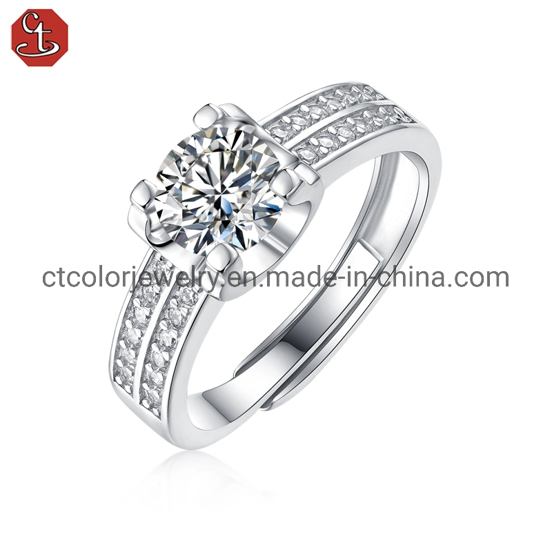 Trendy Jewelry Moissanite Diamond rings Silver Jewellery engagement ring for women