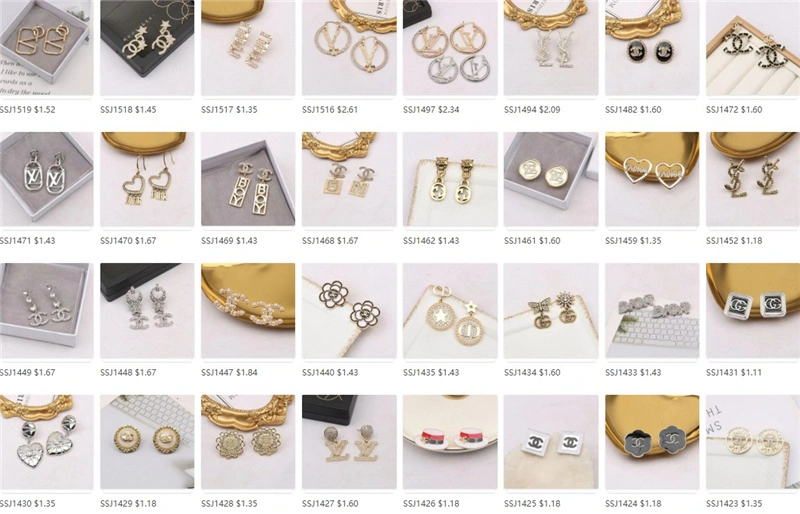 Wholesale Luxury Jewelry Famous Brand Stud Earrings Cc Gg Women Inspired Designer Earrings Popular Brand Hoop Earring