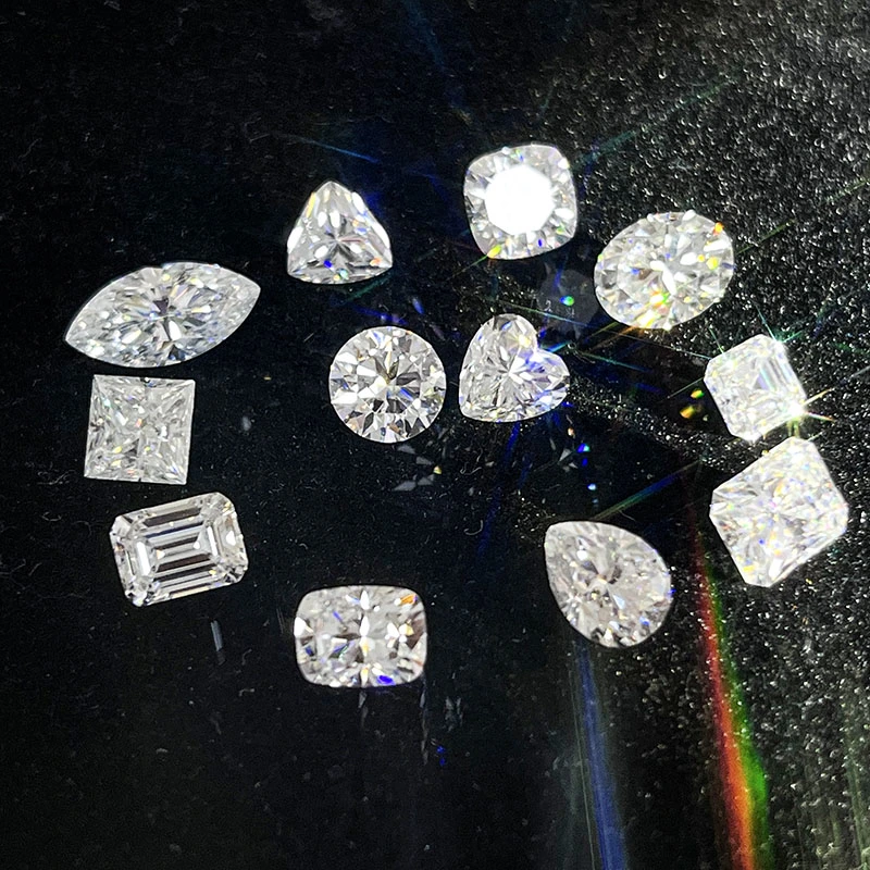 Wholesale Loose Moissanite Available in Different Colors &amp; Sizes &amp; Cuttings Unique Color Moissanite for Diamond Alternative