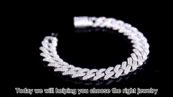6mm Def Moissanite Bracelet 925 Silver Plated Fashion Jewelry Bracelets Bangles Metal Bracelet for Men