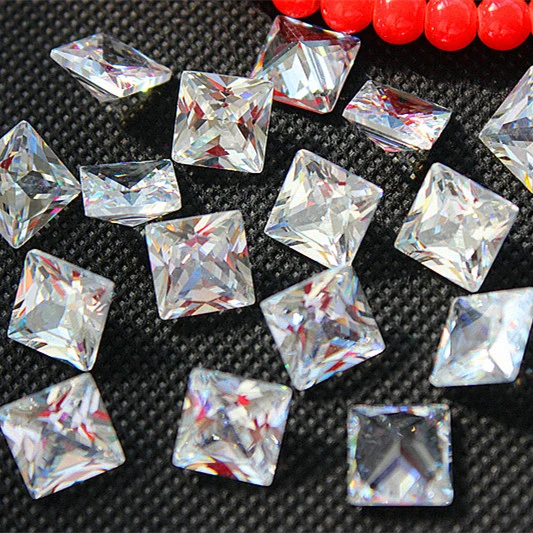 Wholesale Factory Price White Diamond Square Princess Shape Moissanite 5mm Loose Moissanite Stone