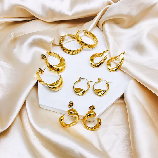 Factory Wholesale Customization 18K PVD Gold-Plated Cast Fashionable Stainless Steel Earrings Wholesale