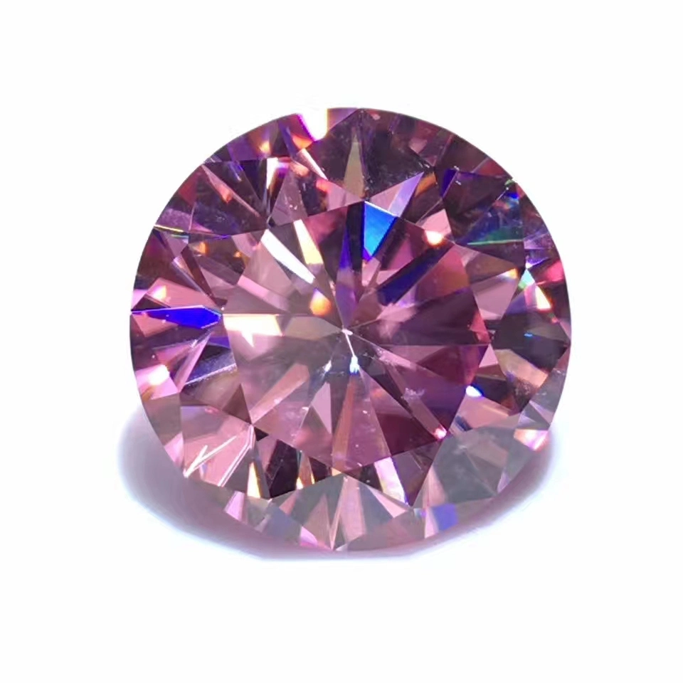 Wholesale Price Pink Color Top Quality Vvs China Round Brilliant Cut Loose Moissanite Diamond Stones Synthetic Gemstone