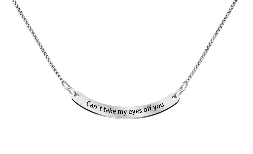 Wholesale Personalized Curved Charm Necklace Fashion Stainless Steel Imitation Jewelry