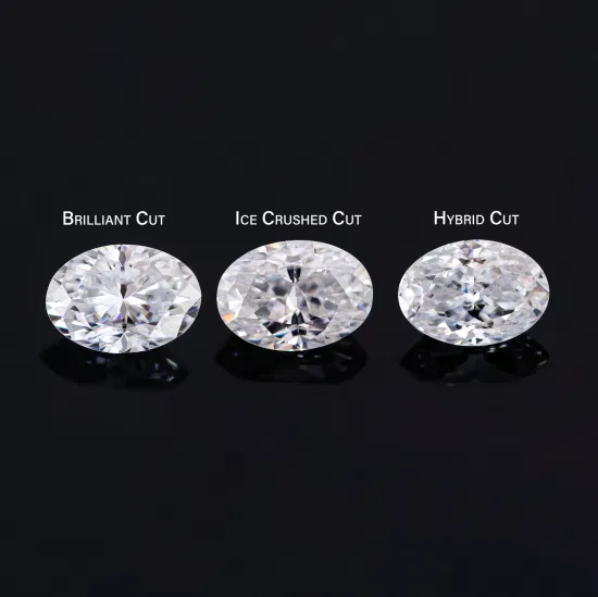 Colorless 2CT 3CT Oval Hybrid Ice Crushed Cut Moissanite Diamond on Engagement Ring Women Jewelry